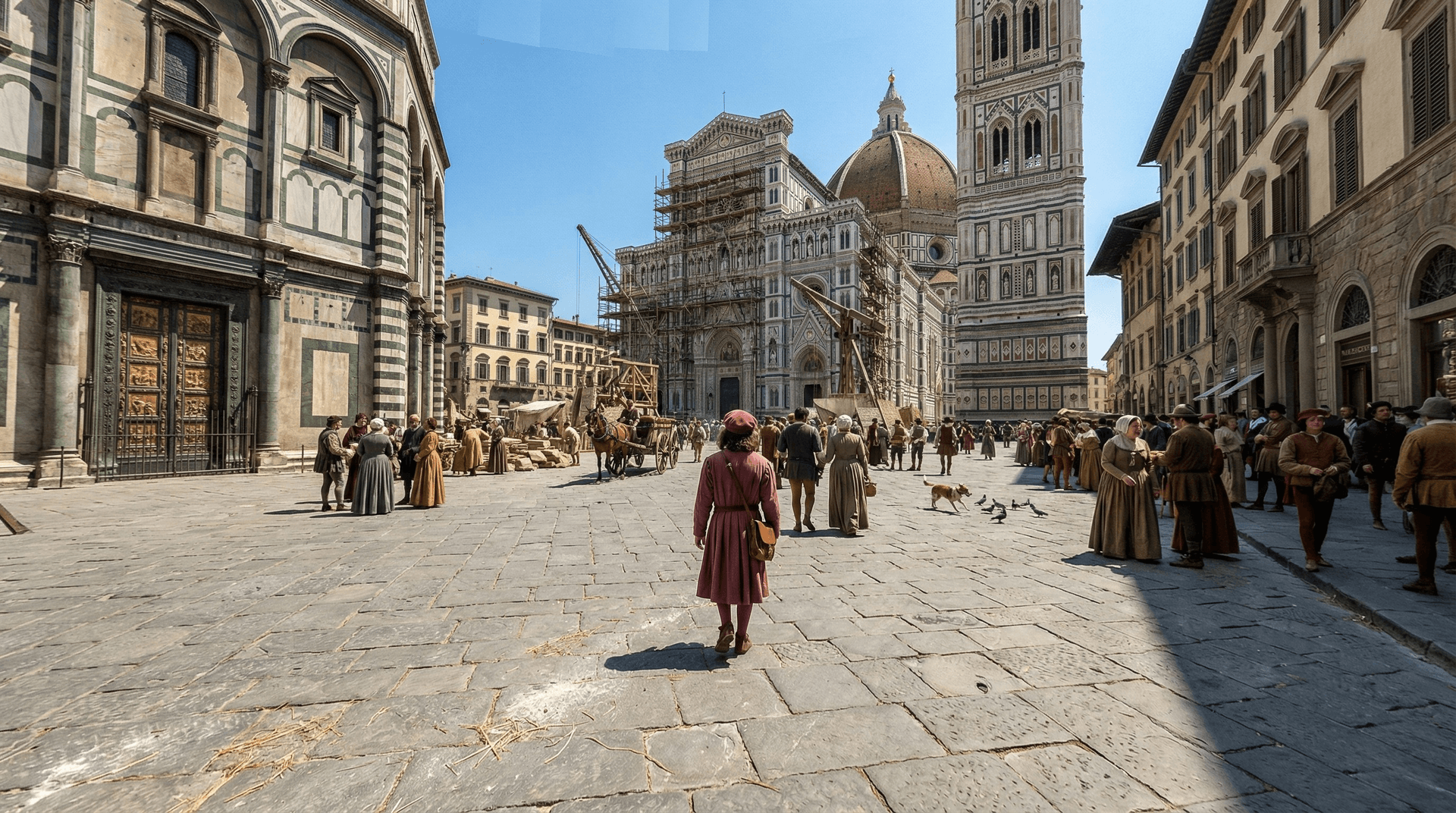 Florence, Duomo, Baptistery, Renaissance crowds